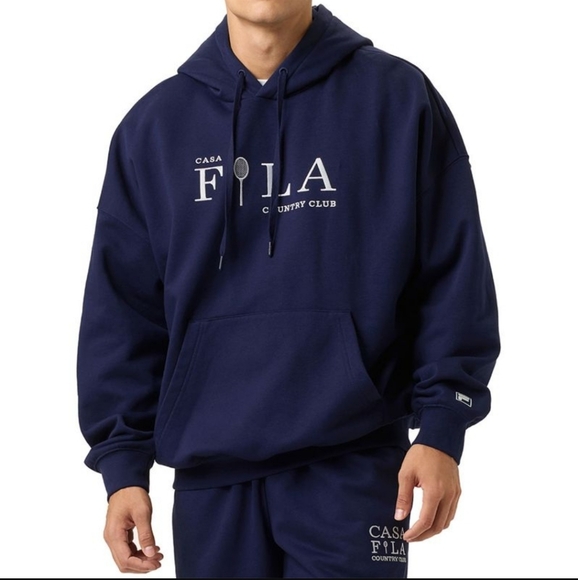 FILA Country Club Fleece hoodie Pullover Mens Size - Picture 1 of 5